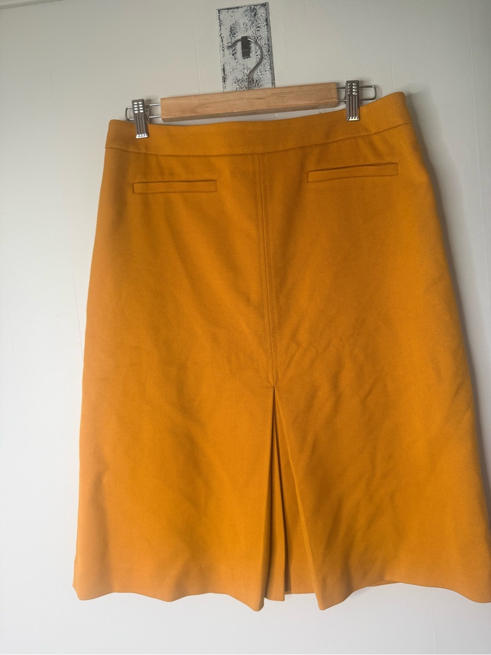 LOFT Mustard A-Line Skirt with Front Pleat